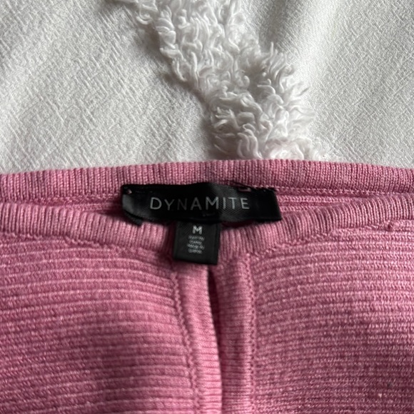 Dynamite Ribbed Pink Strapless Top - Picture 2 of 3